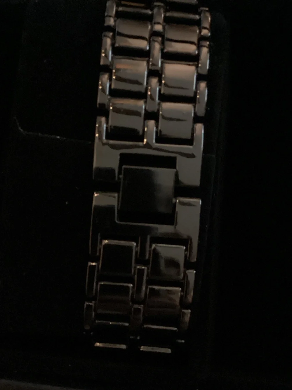 Stainless Steel Bracelet Smartwatch with Red LED Display